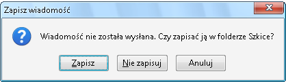 treścią otrzymaną od kogoś innego. W momencie, kiedy wiadomość jest gotowa (generalnie po wpisaniu odbiorcy), naciskamy Ctrl Enter, albo z menu Plik (Alt P) wybieramy Wyślij teraz (T).