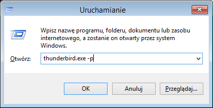 8. Używanie wielu profili Thunderbird zapisuje informacje osobiste, takie jak wiadomości, hasła i ustawienia użytkownika w zestawie plików zwanym profilem, który znajduje się w innym miejscu na dysku