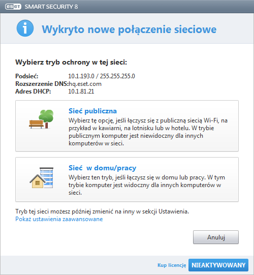 W oknie Ustawienia zaawansowane dostępne są dodatkowe opcje aktualizacji. Aby przejść do tego okna, kliknij w menu głównym Ustawienia, a następnie kliknij opcję Wprowadź ustawienia zaawansowane.