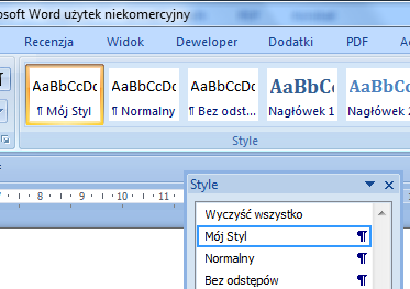 Procesor tekstu Zadanie 27. Stwórz swój własny styl Zdefiniuj własny styl i zastosuj go do dowolnego fragmentu tekstu. Uruchom program MS Word i otwórz nowy plik.