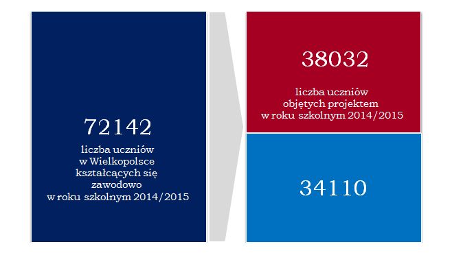 3.1. LICZBA UCZNIÓW ZAREJESTROWANYCH W SYSTEMIE W Wielkopolsce w roku szkolnym 2013/2014 kształciło się w szkołach ponadgimnazjalnych o profilu zawodowym 69.