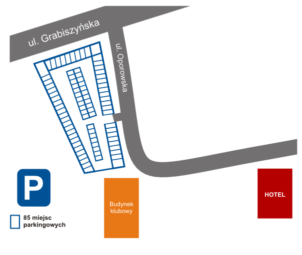 PARKING W bezpośrednim sąsiedztwie budynku usytuowany jest monitorowany i bezpłatny parking o pojemności 85 miejsc przeznaczonych dla samochodów