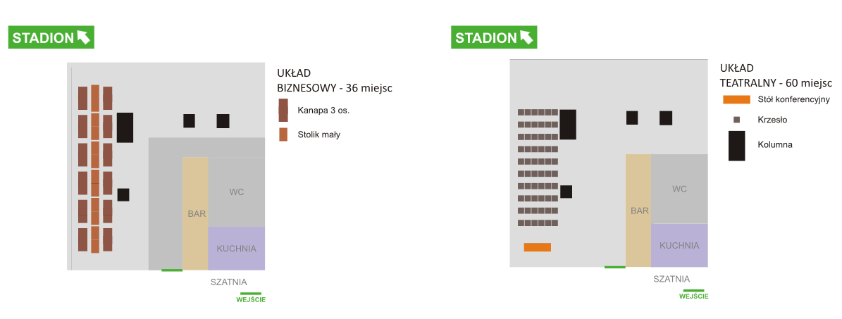 SALA VIP Sala VIP może zostać zaaranżowana dla maksymalnie 60 gości w wariancie miejsc siedzących oraz 150 gości w wariancie miejsc stojących.