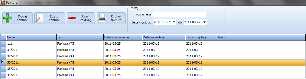 2. Klienci Zakładka służąca do wpisywania nowych oraz edycji wprowadzonych wcześniej danych kontrahentów. DODAJ KLIENTA guzik służący do wpisywania nowego Klienta do bazy.