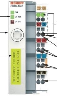 Stanowisko laboratoryjne ze sterownikiem CX1000 Sterownik CX1000 należy do grupy urządzeń określanych jako komputery wbudowane (Embedded-PC). Dodatkowe Interfejsy Jednostka centralna Zasilacz USB 1.