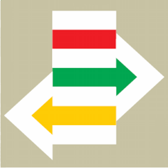 Wzory barwne znaków turystycznych i tab Znak graficzny Opis Strzałki sygnalizujące zmianę kierunku przebiegu biegnących tym samym odcinkiem trzech szlaków pieszych.