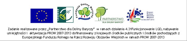 UMOWA LICENCYJNA UŻYTKOWANIA ZNAKU DOLINA BARYCZY POLECA okres ważności niniejszej umowy: 1 września 2012 31 sierpnia 2013 Zawarta w Miliczu, dnia 31 sierpnia 2012, pomiędzy Właścicielem Fundacją