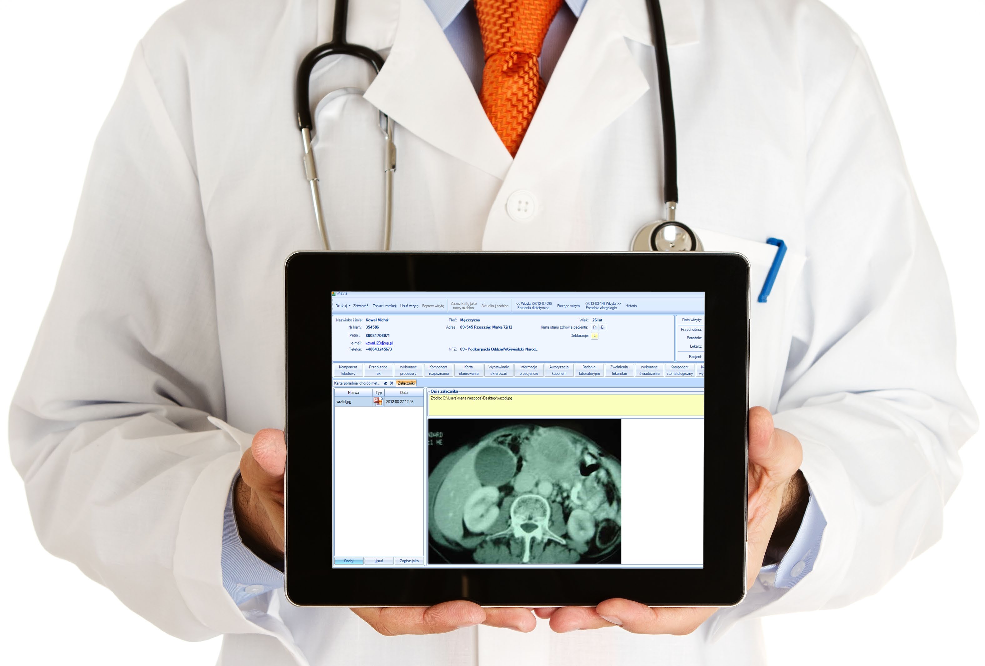 Rejestr dokumentacji medycznej Analizy i Raporty Moduł Rejestr dokumentacji medycznej zapewnia natychmiastowe wyszukanie i podgląd dokumentacji wskazanego pacjenta.