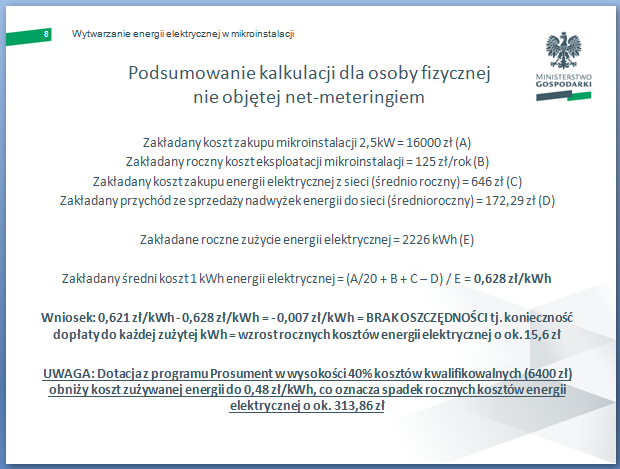 Profil zużycia energii elektrycznej przez osobę fizyczną jest dość mocno uproszony i liniowy.