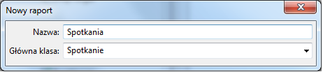 ROZDZIAŁ 4. DESIGNER 75 Aktor główny Projektant raportów Przebieg zdarzeń Nr System Użytkownik 1. Wybiera opcję dodania raportu 2. Podaje nazwę raportu 3. Wybiera główną klasę 4. Zatwierdza 5.
