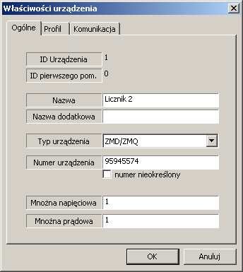 3.2 Definiowanie odczytywanych liczników Następnie należy zdefiniować odczytywane liczniki. Jest to wykonywane z opcji menu: Ustawienia Urządzenia.