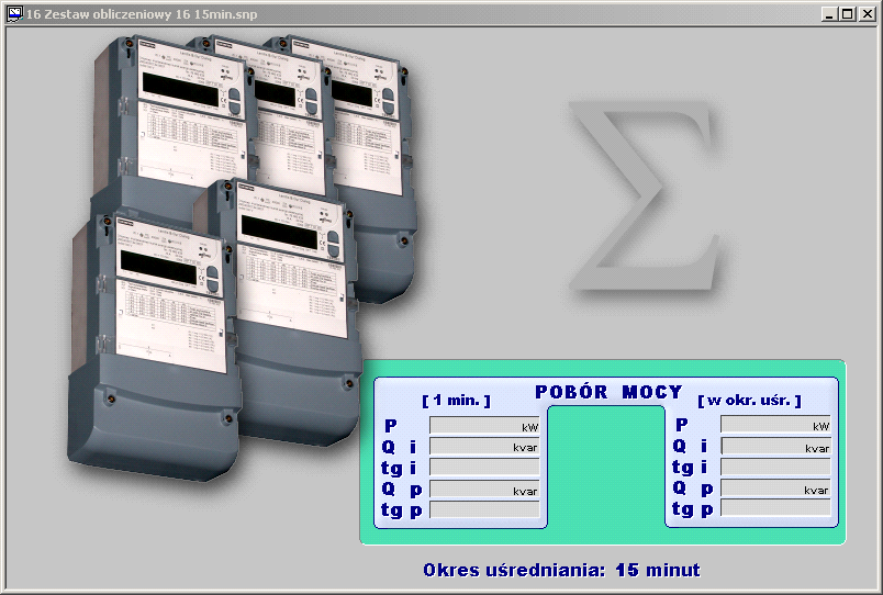 Czytaj UWAGA Jeżeli do systemu dodawany jest nowy licznik, automatycznie tworzone są dwa zestawy obliczeniowe o tej samej nazwie, co licznik, jeden dla poboru energii, drugi dla oddawania.