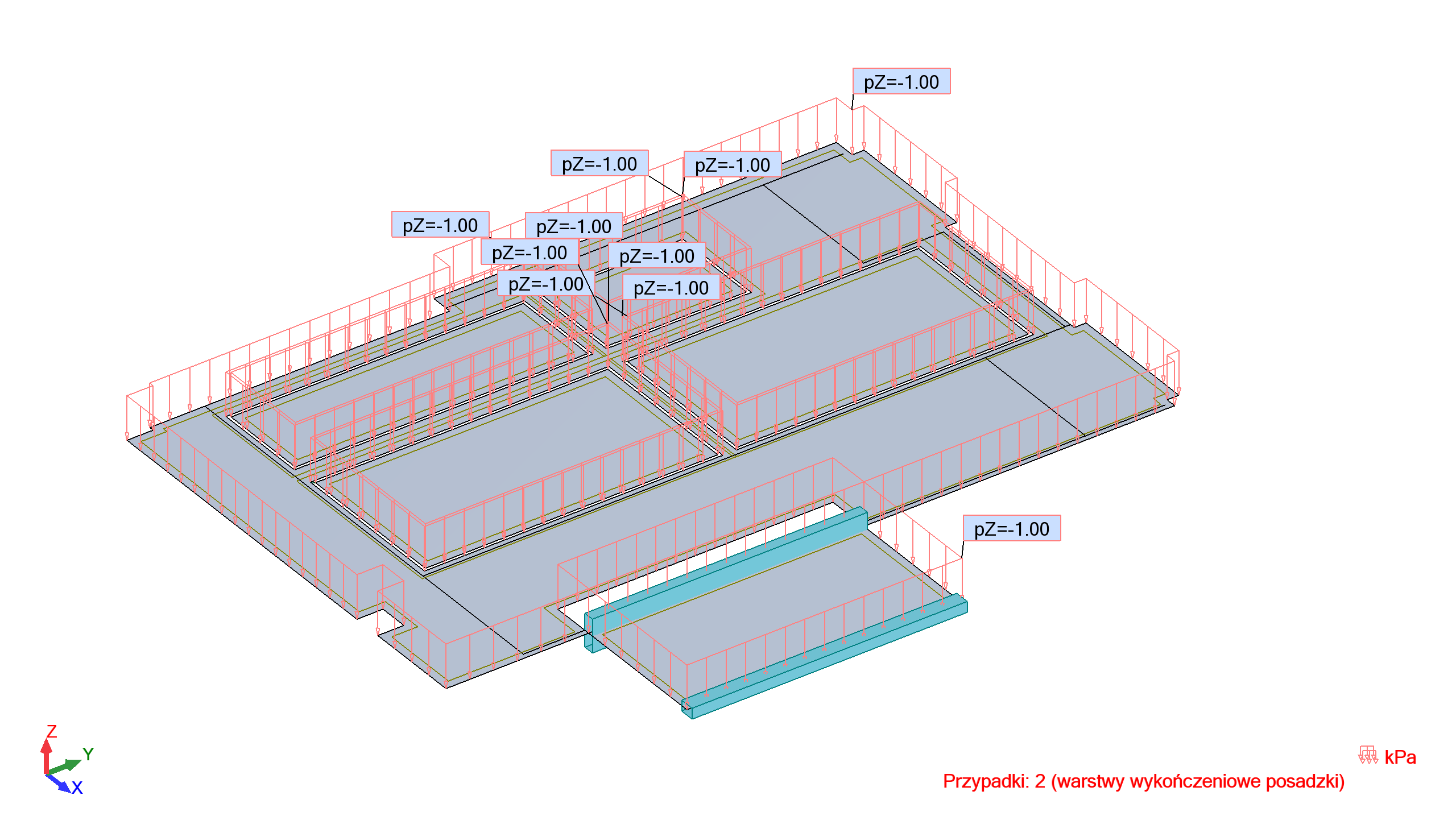 Geometria płyty posadzki Obc warstwy