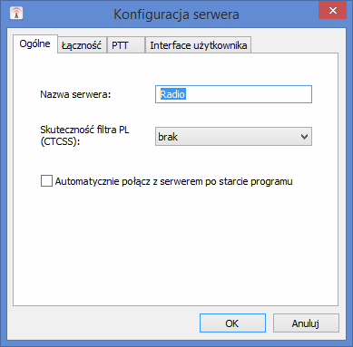 W zakładce Ogólne wpisujemy dowolną nazwę serwera, która będzie wyświetlana w programie dla danego serwera.