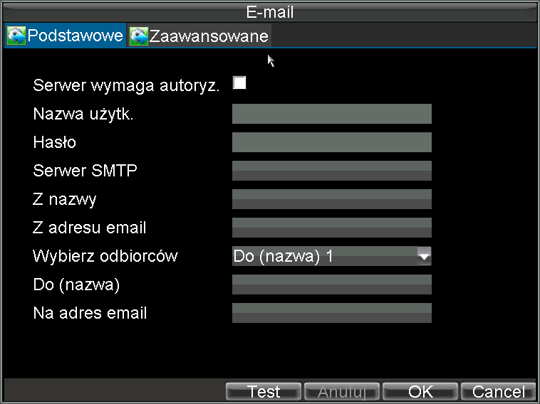 Uwaga: Zakres wartości MTU: 500-9676. 8.9. Powiadamianie e-mail W celu konfiguracji funkcji powiadamiania e-mail należy: a) Z menu głównego wywołać pozycje Ustawienia -> Sieć.