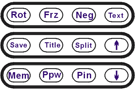 Modele QD3600, QD3700: Rot (Obracanie obrazu) Frz (Stopklatka) Neg (Wyświetlanie negatywów) Text (Przełączanie między trybem graficznym/tekstowym) Save (Zapisywanie rejestrowanych obrazów) Title