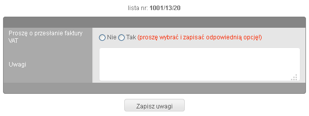 Dodanie nowej listy Aby dodać nową listę, należy kliknąć przycisk Dodaj listę. Numer listy zostanie nadany automatycznie.