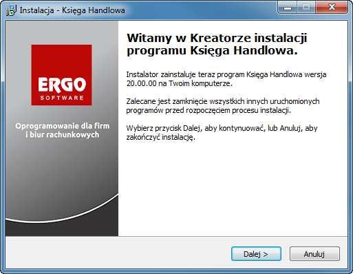 Instalacja systemu Proces instalacji skład się z kilku etapów, które zostały szczegółowo poniżej omówione. Wyróżnić można trzy rodzaje instalacji: lokalna, lokalna serwerowa, stanowiska sieciowego.