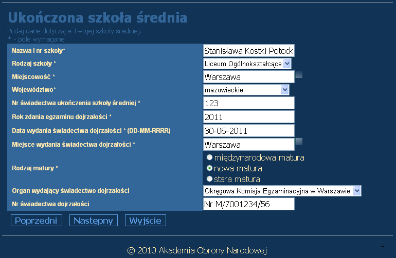 6. Adres do korespondencji - można skorzystać z opcji skopiowania. 7.