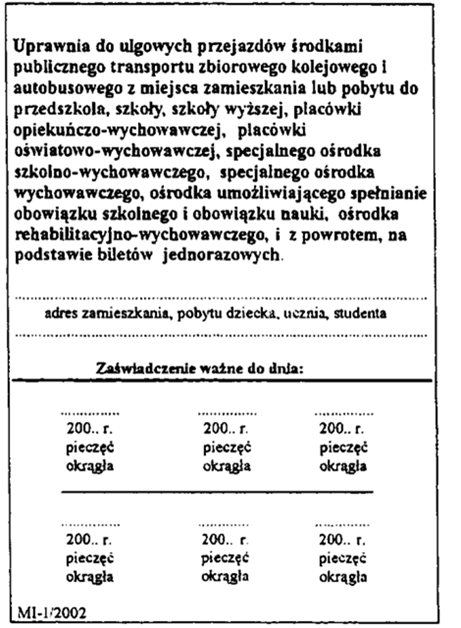 Wzór nr 33 do 34 WZÓR ZAŚWIADCZENIA DLA JEDNEGO Z RODZICÓW LUB OPIEKUNA DZIECI I MŁODZIEŻY DOTKNIĘTYCH INWALIDZTWEM LUB NIEPEŁNOSPRAWNOŚCIĄ strona 1