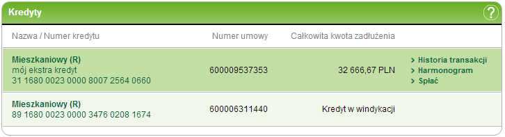 45/226211 3. RachunkiIndeks 3.2 Kredyty 3.2.1 Lista kredytów Ekran Lista kredytów umożliwia przeglądanie kredytów dostępnych dla zalogowanego do plusbank24 Użytkownika Klienta.