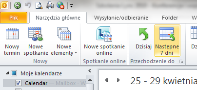 Planowanie spotkania online Do planowania spotkań z poziomu aplikacji Microsoft Outlook potrzebny jest dodatek Online Meeting Add-in for Microsoft Lync 2010.