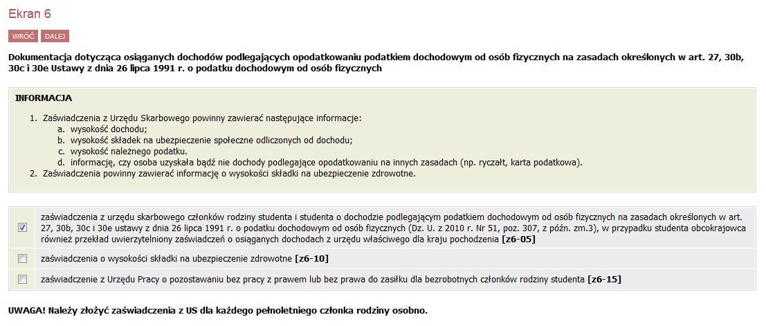 Ekran 5 W tym ekranie wypełniasz dane dotyczące dochodów opodatkowanych na zasadach ogólnych.