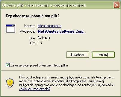 1.2 Wymagania Windows 98SE/ME/2000/XP/2003/Vista/Windows 7 oraz dostęp do Internetu 1.3 Instalacja i uruchomienie Aby zainstalować platformę niezbędne jest pobranie pliku instalacyjnego.