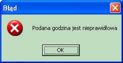 Dane w tej części zakładki można wprowadzać, jeżeli wybrano już pracownika i ma on przypisany zawód medyczny/specjalność w przeciwnym wypadku przyciski służące do określania godzin i dni tygodnia