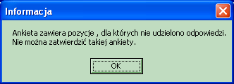 Zapisanie ankiety Użytkownik powinien ze względów bezpieczeństwa zapisywać wypełnianą ankietę, aby nie utracić wyników swojej pracy z powodów związanych na przykład z awarią zasilania.