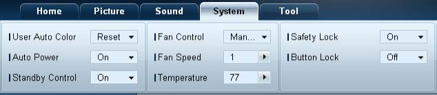 Ogólne User Auto Color Automatyczna regulacja kolorów ekranu. Opcja dostępna tylko w trybie PC. Auto Power Ustawianie automatycznego włączenia urządzenia.