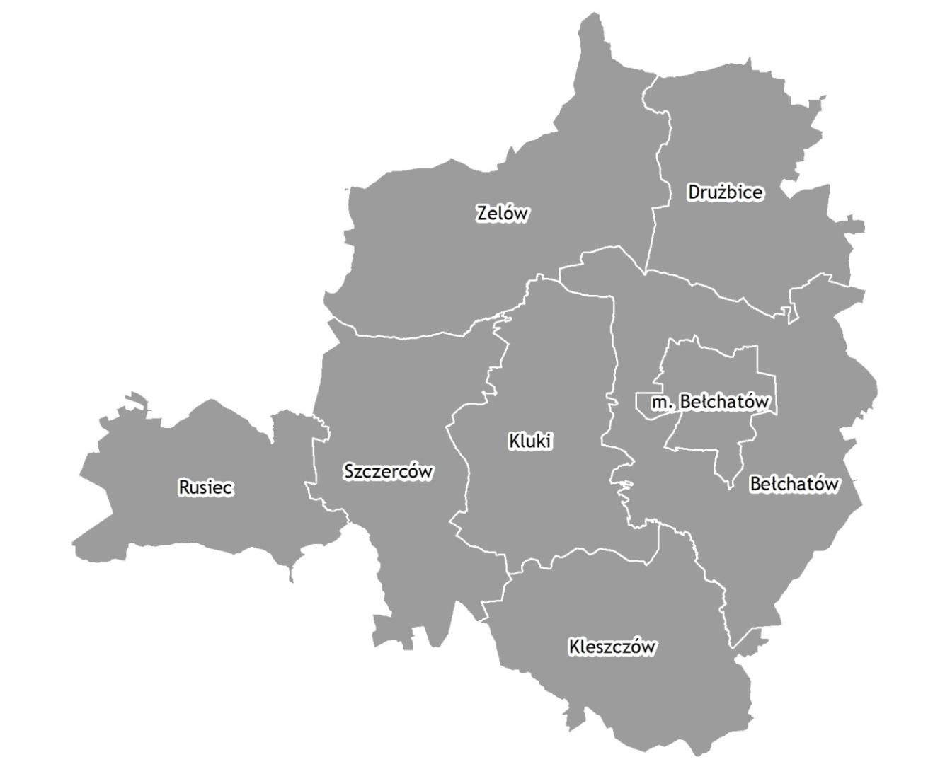 2.1 Informacje ogólne 2.1.1 Powiat bełchatowski Powiat bełchatowski położony jest w południowej części województwa łódzkiego. Zajmuje powierzchnię 967,57 km 2 i liczy 113 105 mieszkańców.