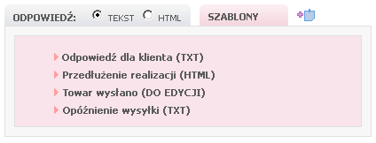 PANEL KONSULTANTA Definiowanie szablonów odpowiedzi Klikając ikonkę Ustawienia szablonów odpowiedzi.