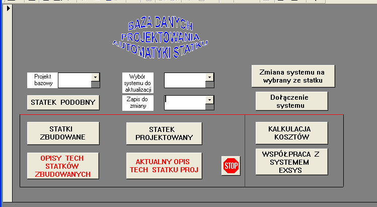 Rys. 56. Menu wyboru systemu projektowania samodzielnego Warianty tworzenia opisu technicznego za pośrednictwem menu opisu technicznego uwidocznione są na rys. 57.