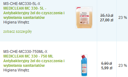 Chlorowy preparat do czyszczenia i wybielania: muszli klozetowych, pisuarów, wanien, umywalek, brodzików, zlewów, odpływów, koszy i pojemników na odpady.