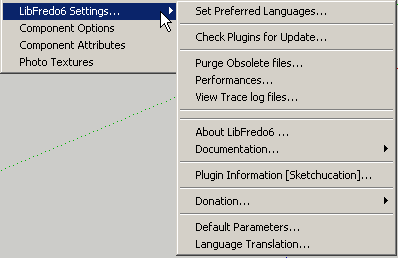 3. Narzędzia LibFredo6 LibFredo6 tworzy wpis w menu "Ustawienia LibFredo6..." w SketchUp 'Windows' menu.