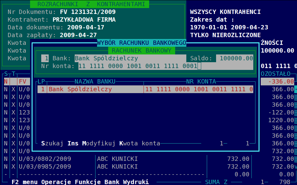 B -Bank Funkcja B bank pozwala wprowadzanie kilku kont bankowych i wykonywaniu płatności z wykorzystaniem tych kont.