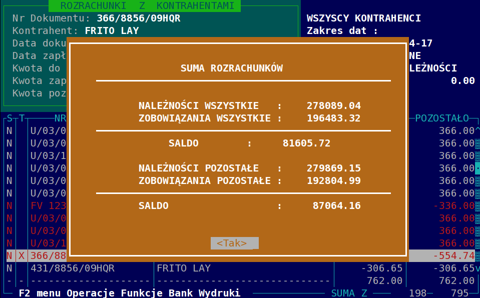 Z - szukanie specjalne w rozrachunkach Dostępne jest również szukanie specjalne, które obejmuje: Szukanie po nr PZ szuka dokumentu PZ, który wszedł do transakcji.