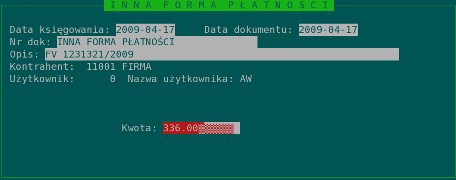 Przy wyborze BANK musimy mieć wybrany odpowiedni rachunek bankowy firmy i odpowiednio uzupełnić formatkę np.