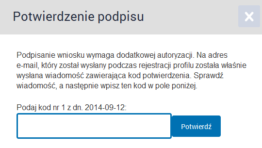 Krok 5 Użytkownikowi wyświetli się okno z wyborem opcji podpisu.