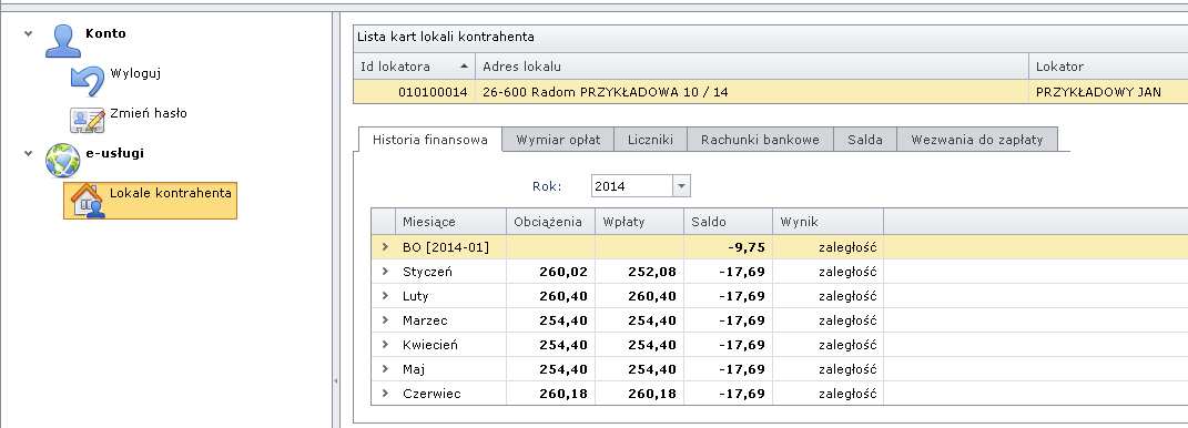 4. Zmiana hasła Okno, służące do zmiany hasła pojawia się przy pierwszym logowaniu nowego użytkownika (po otrzymaniu hasła tymczasowego od pracownika Spółdzielni) lub po kliknięciu na inkonkę lub