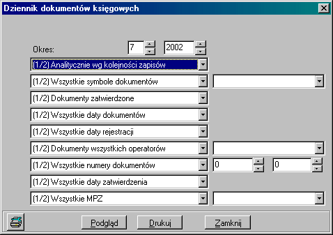 Poprzez naciśnięcie klawisza Konfiguracja mamy możliwość zmiany drukarki (na liście pojawią się tylko te drukarki, które są zainstalowane na danym komputerze), na którą wydruk zostanie skierowany.