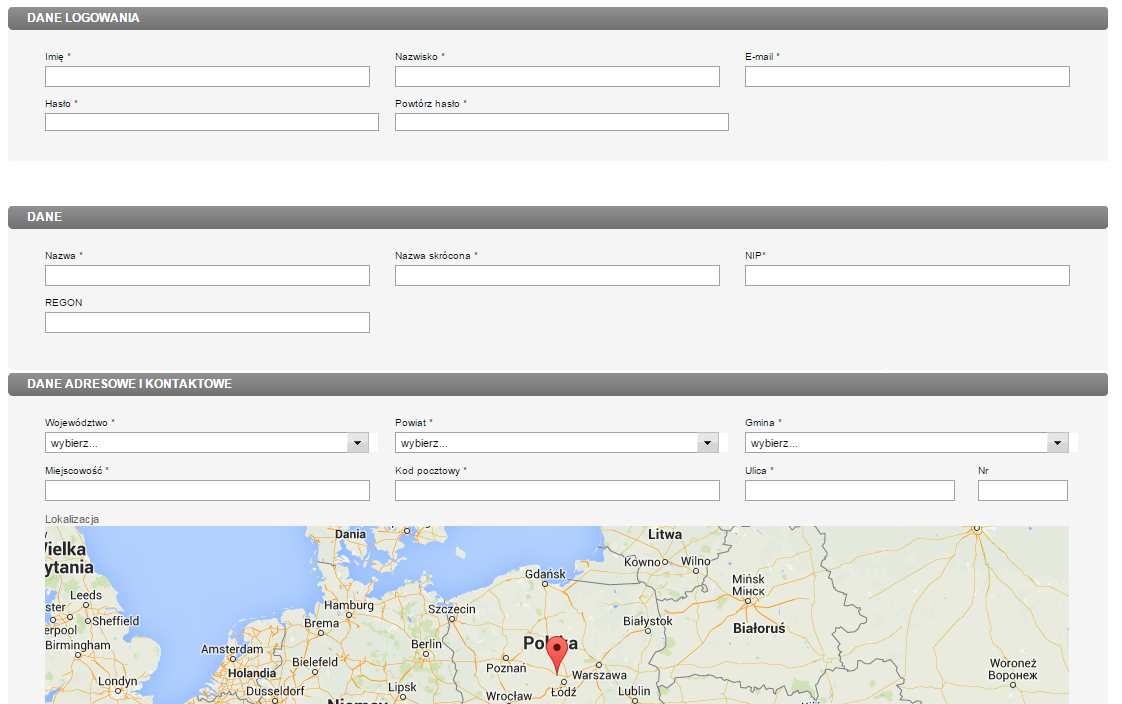 Dodawanie Instytucji do bazy portalu Mapa Szkolnictwa Artystycznego Aby dodać nową