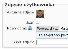 Rysunek 31: Odnośnik do własnego profilu Rysunek 32: Odnośnik do modyfikowania profilu Wśród różnych danych profilowych mamy także Zdjęcie użytkownika (rys. 33).