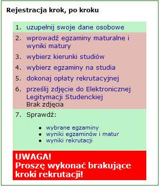 Rejestracja krok po kroku Po uzupełnieniu wszystkich wymaganych danych, podświetlenia