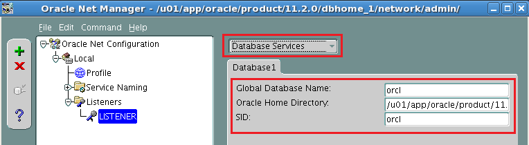 netmgr Zarządzanie instancją bazy danych Oracle 11g Narzędzie umożliwia konfigurację LISTENER-a Aby na stałe wpisać w konfigurację serwowanie usług sieciowych do konkretnej instancji bazy należy