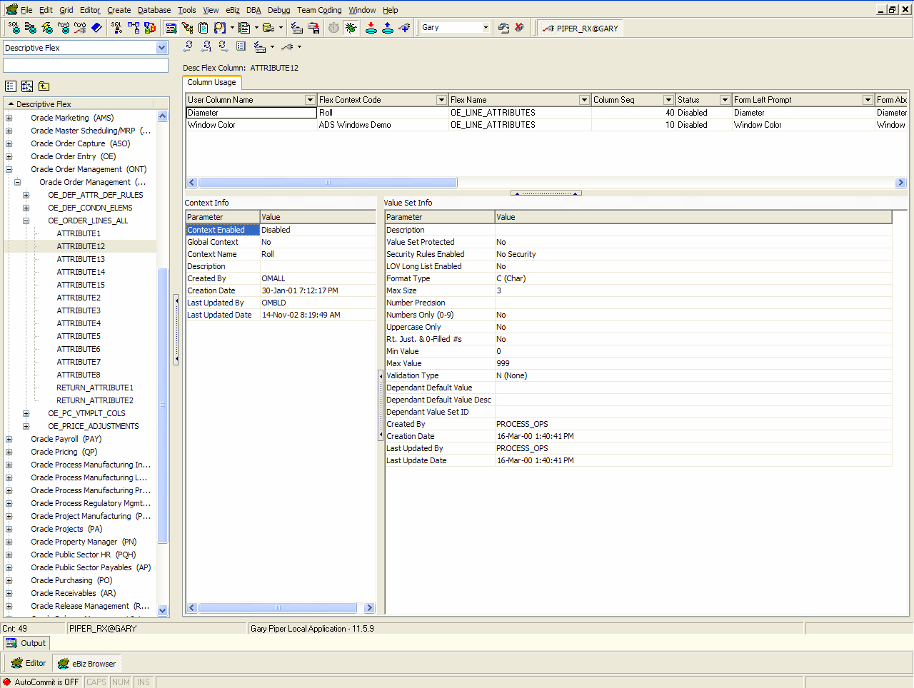Zarządzanie wydajnością aplikacji 20 Toad z modułem Ebiz na Oracle E-Business - Informacja o