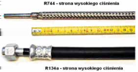 Rys. 4 Schemat instalacji systemu klimatyzacji samochodowej dla CO2 [1] Sprężarki instalacji dla R 744 mają mniejszą pojemność skokową (np.