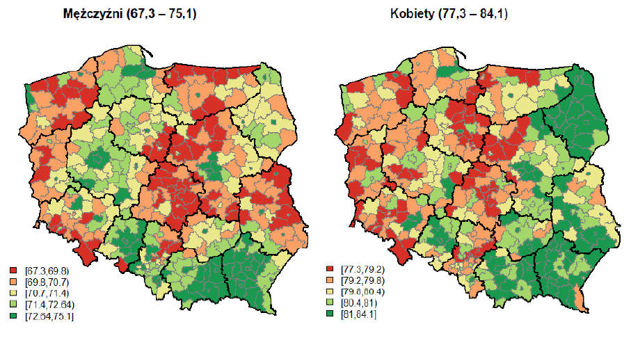 Oczekiwana długość życia w wieku 0