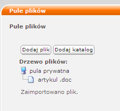 1.11. PULE PLIKÓW DOSTĘP: PROCES DYDAKTYCZNY PULE PLIKÓW Student jest zalogowany w systemie Edumatic Definicja Pula plików to podręczne repozytorium plików studenta w systemie Edumatic.